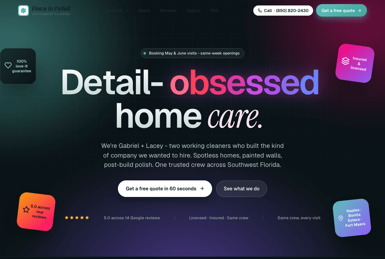 Down to Detail website by Praxima Labs