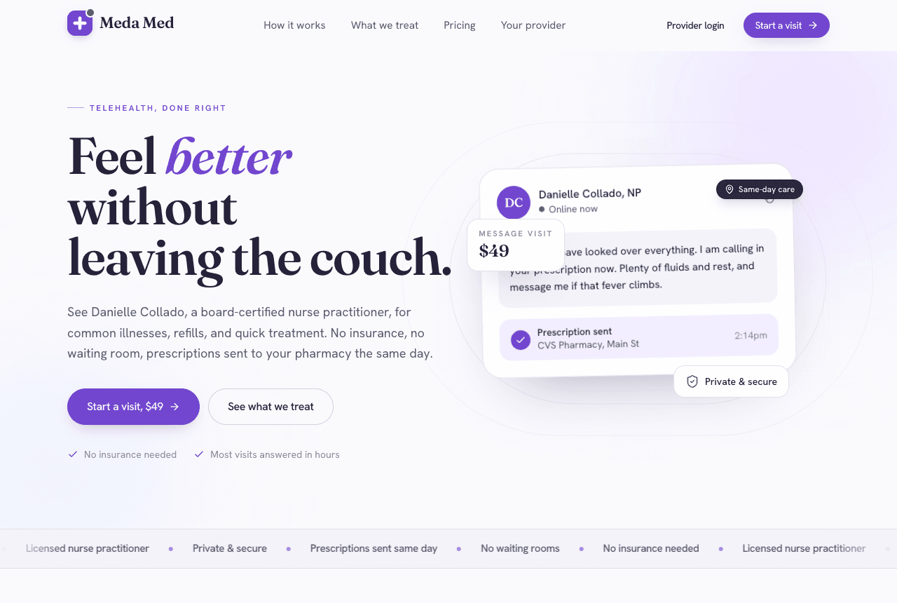 Meda Med website by Praxima Labs